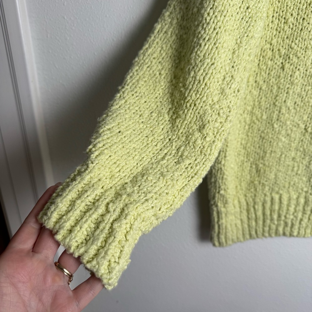Anthropologie Need It Oversized Mock Neck Light Yellow Green Turtleneck Sweater View 3